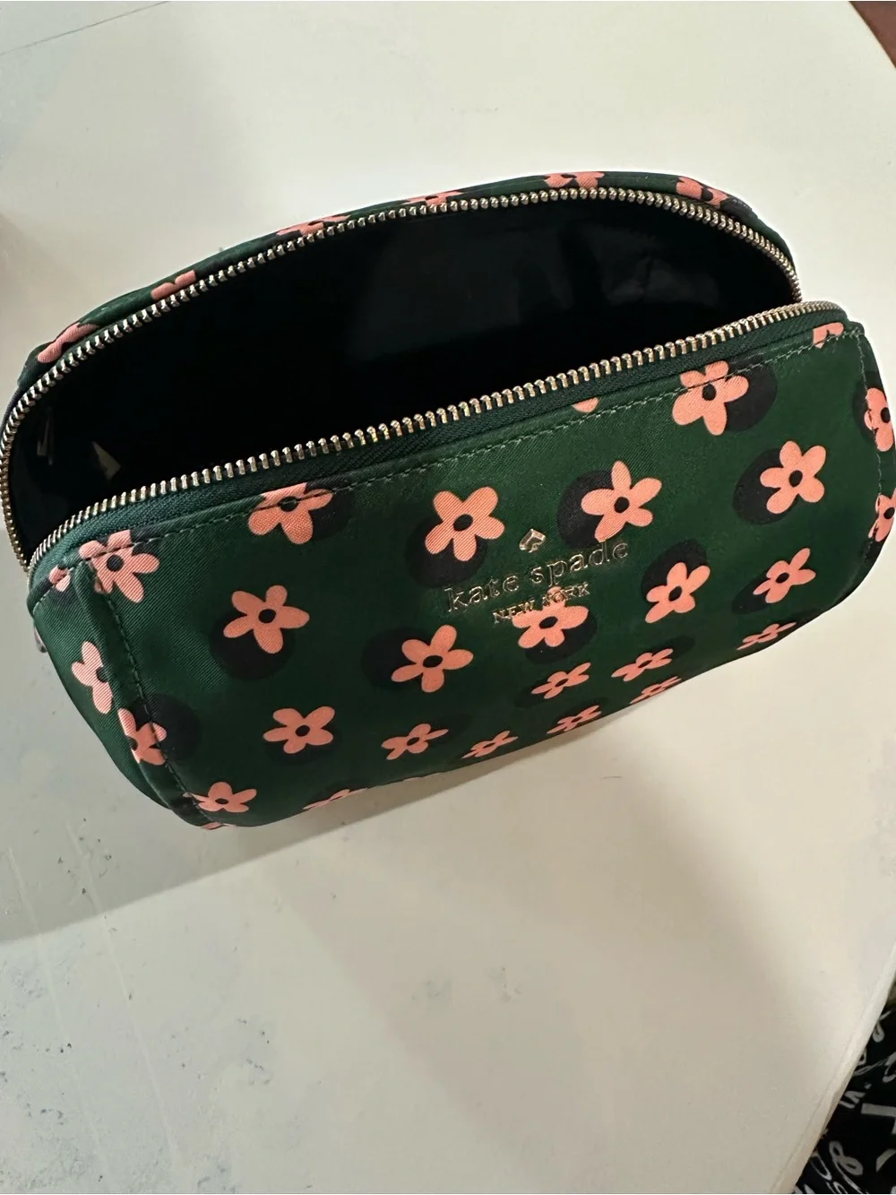 kate spade green floral Chelsea cosmetic bag